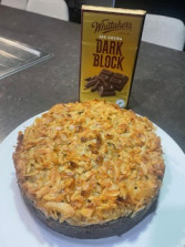 Sticky apple and dark chocolate cake